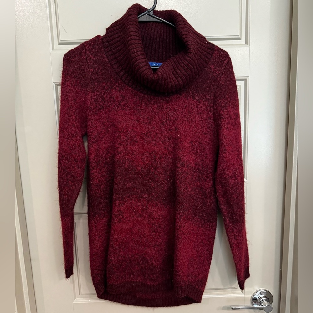 Apt. 9 Red Cowl Neck Sweater with Relaxed Fit